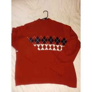 Liz Claiborne Crazy Horse Red‎ Diamond Wom. XL Sweater